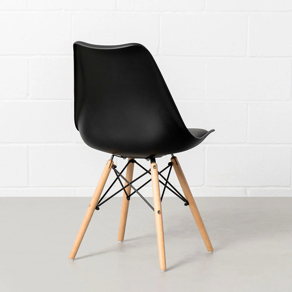 EIFFEL - Black Leather Padded Side Chair