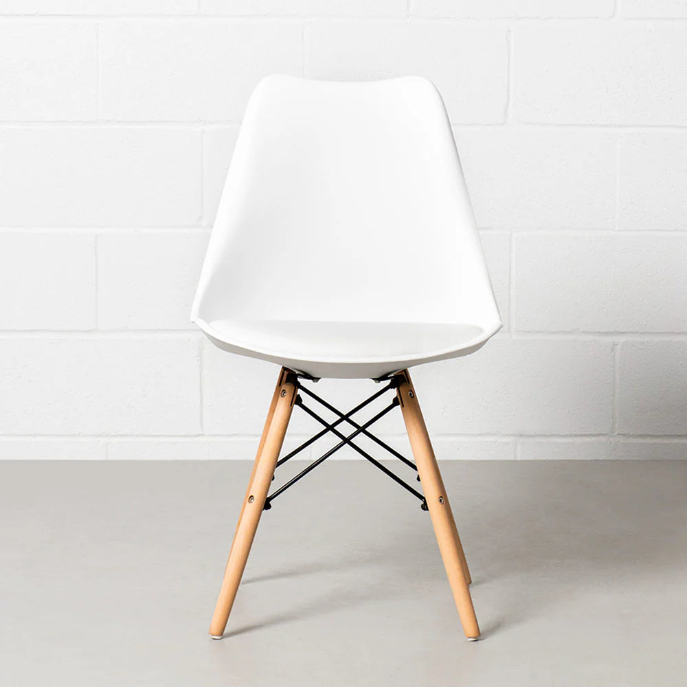 EIFFEL - White Leather Padded Side Chair - FINAL SALE