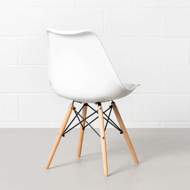 EIFFEL - White Leather Padded Side Chair - FINAL SALE