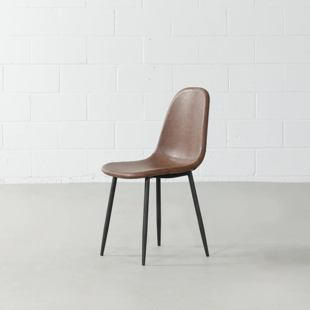 MILAN - Brown Vintage Leather Dining Chair