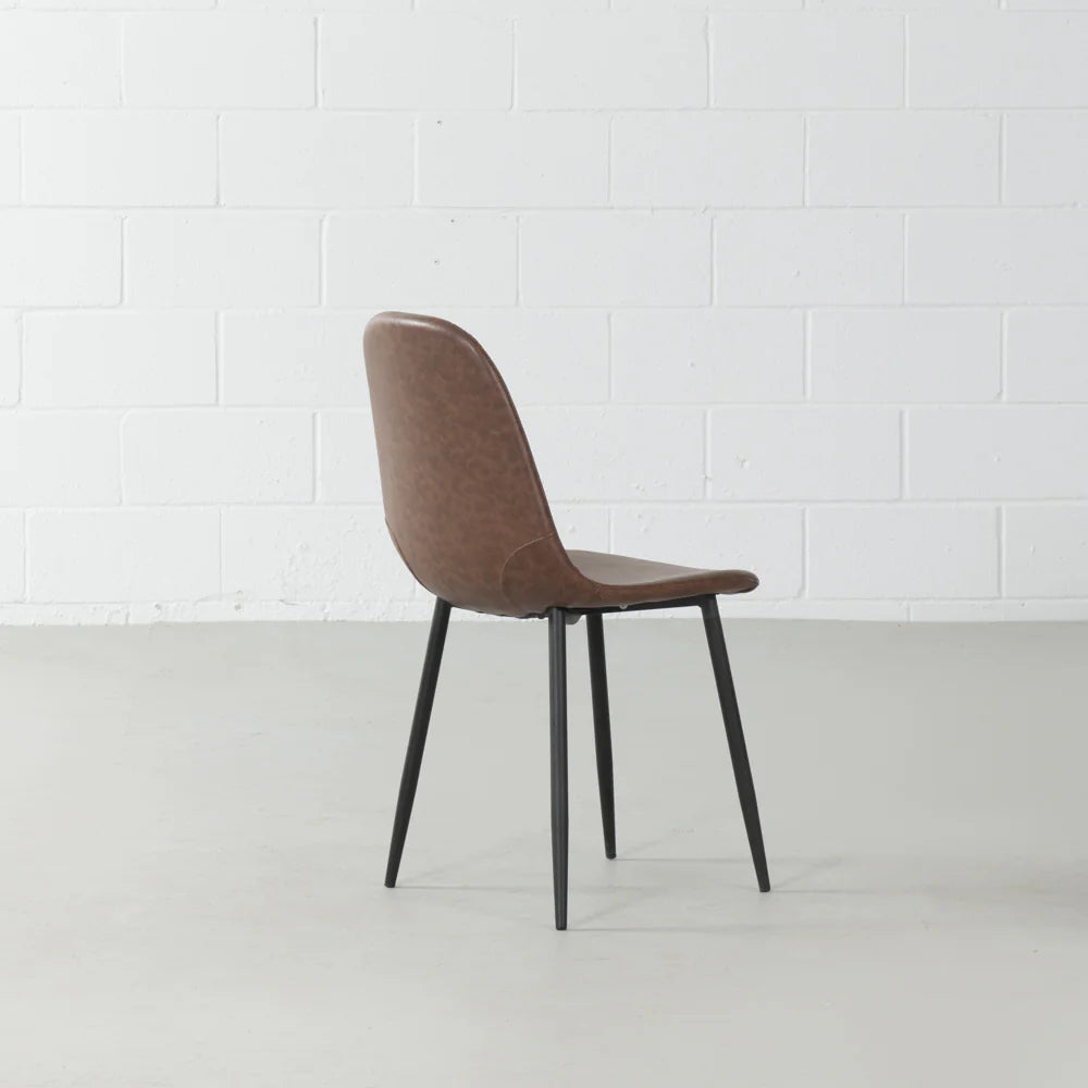 MILAN - Brown Vintage Leather Dining Chair