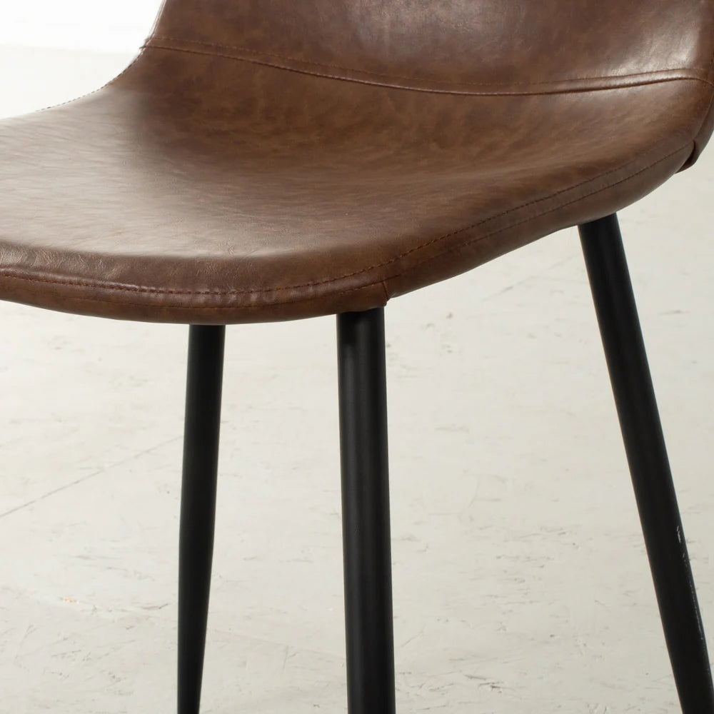 MILAN - Brown Vintage Leather Dining Chair