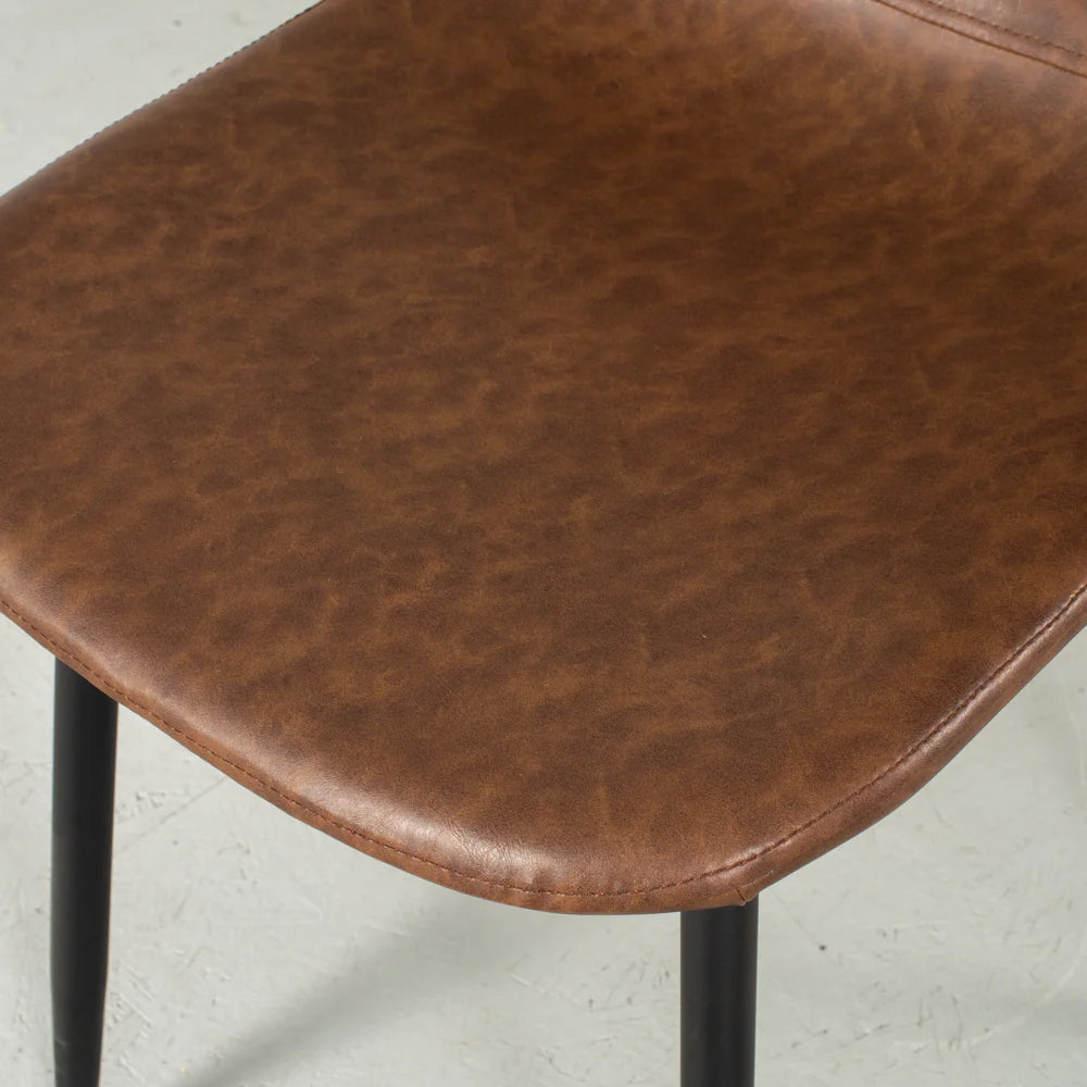 MILAN - Brown Vintage Leather Dining Chair