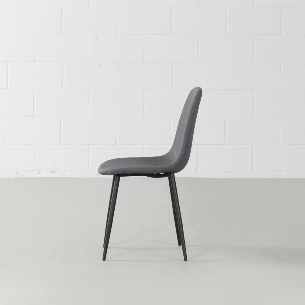 MILAN - Dark Grey Fabric Dining Chair