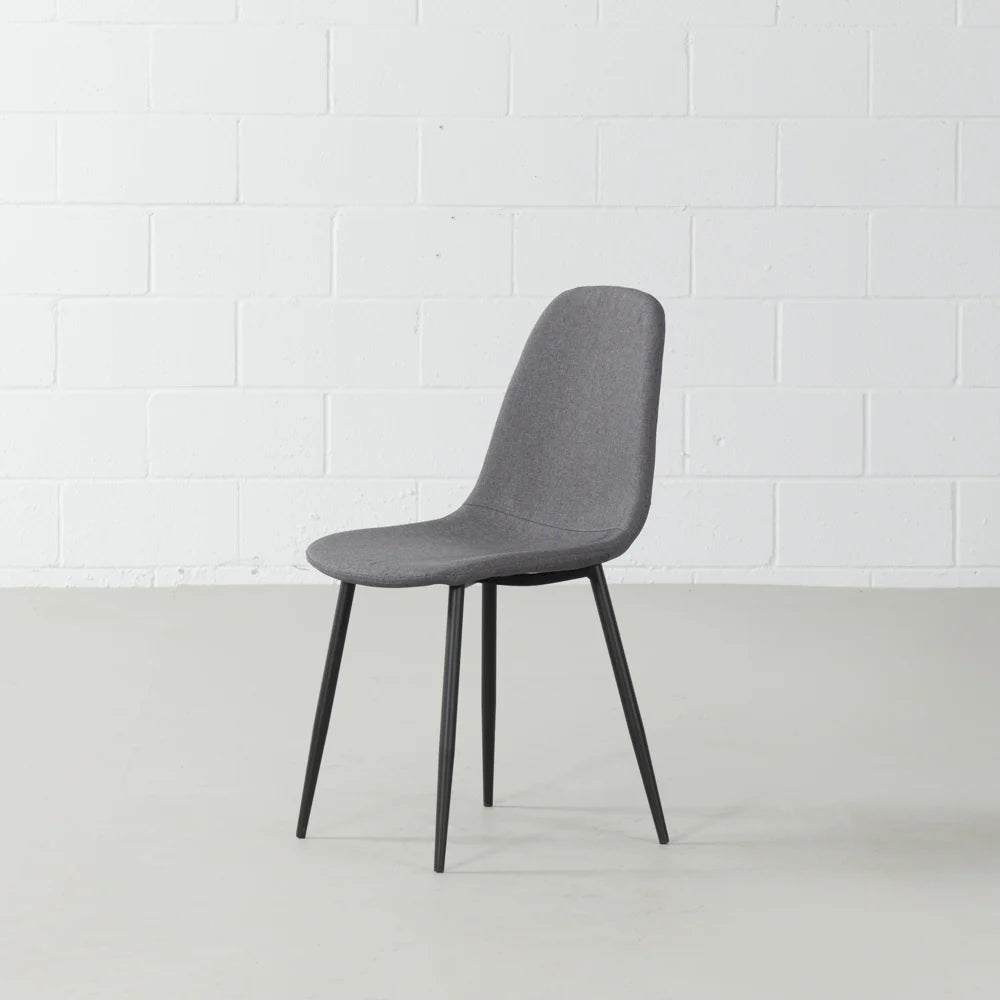 MILAN - Dark Grey Fabric Dining Chair