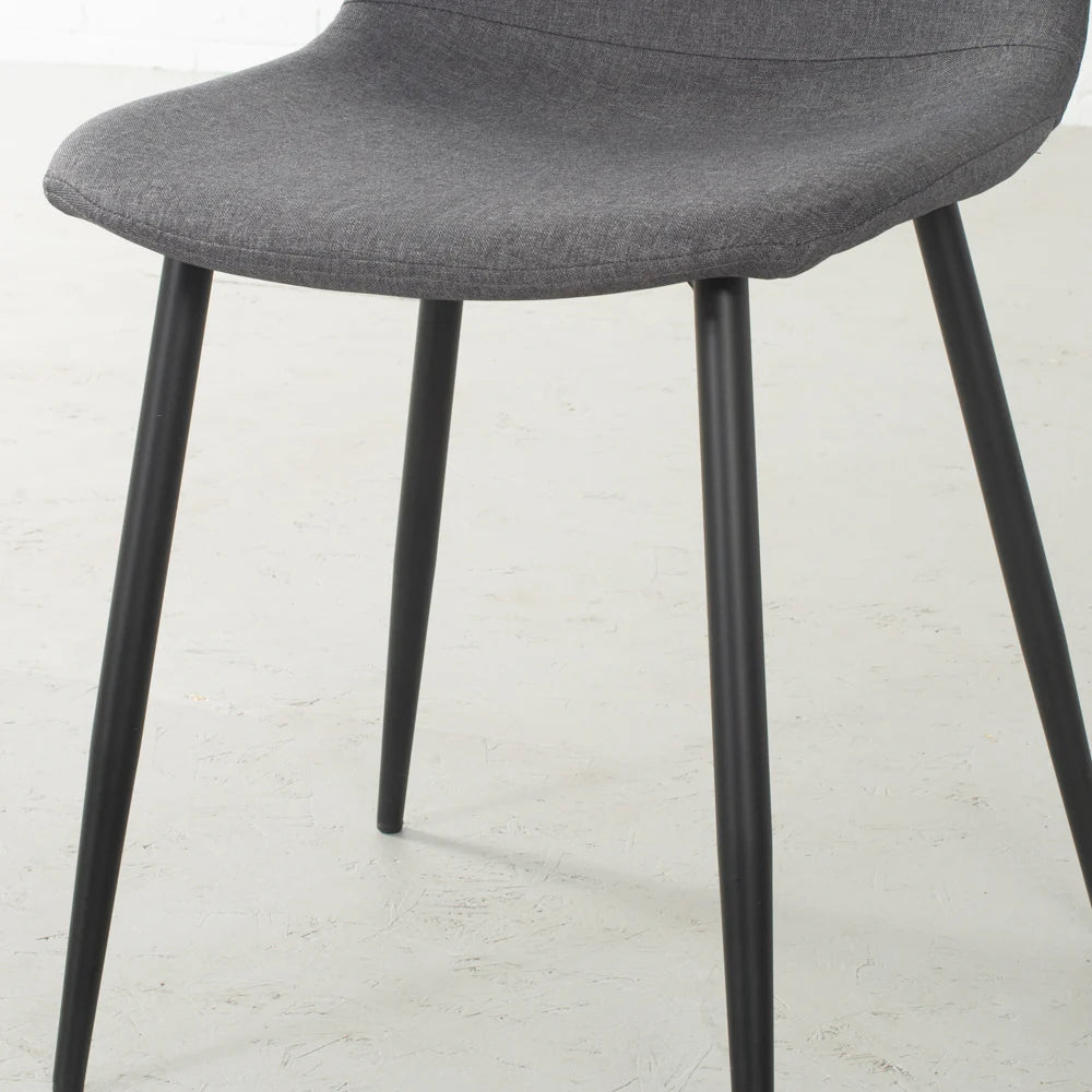 MILAN - Dark Grey Fabric Dining Chair