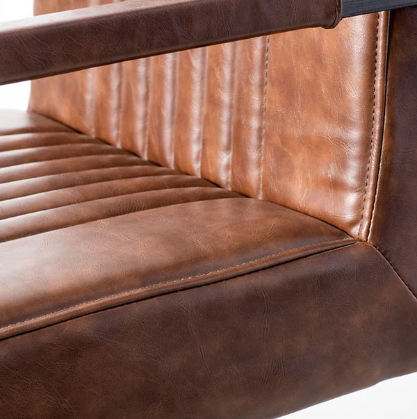 CALEB - Brown Vintage Leather Industrial Armchair