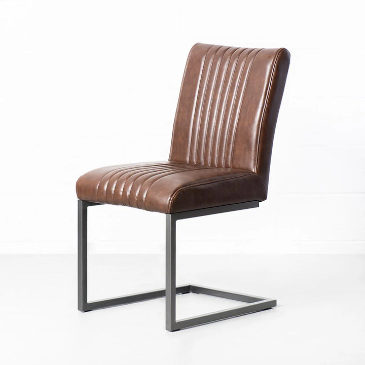 CAL - Brown Vintage Leather Industrial Chair