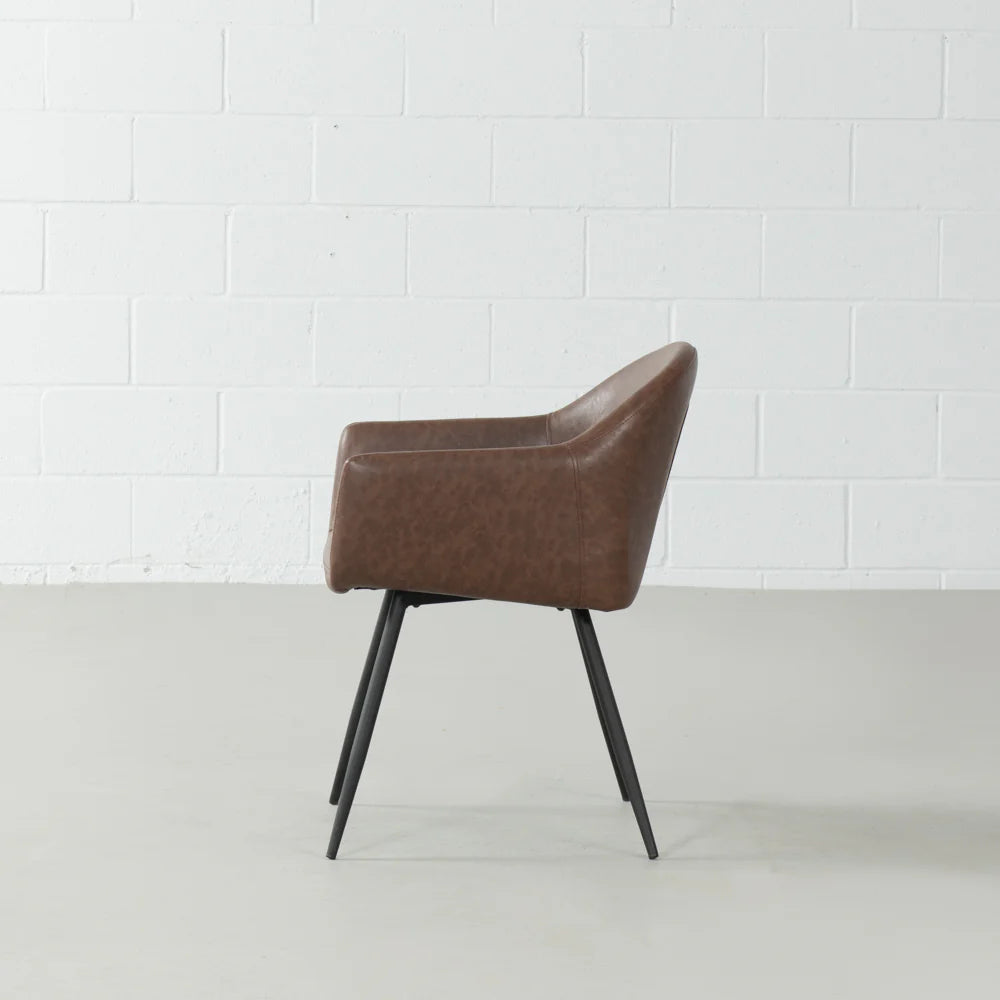 MILAN - Brown Vintage Leather Armchair