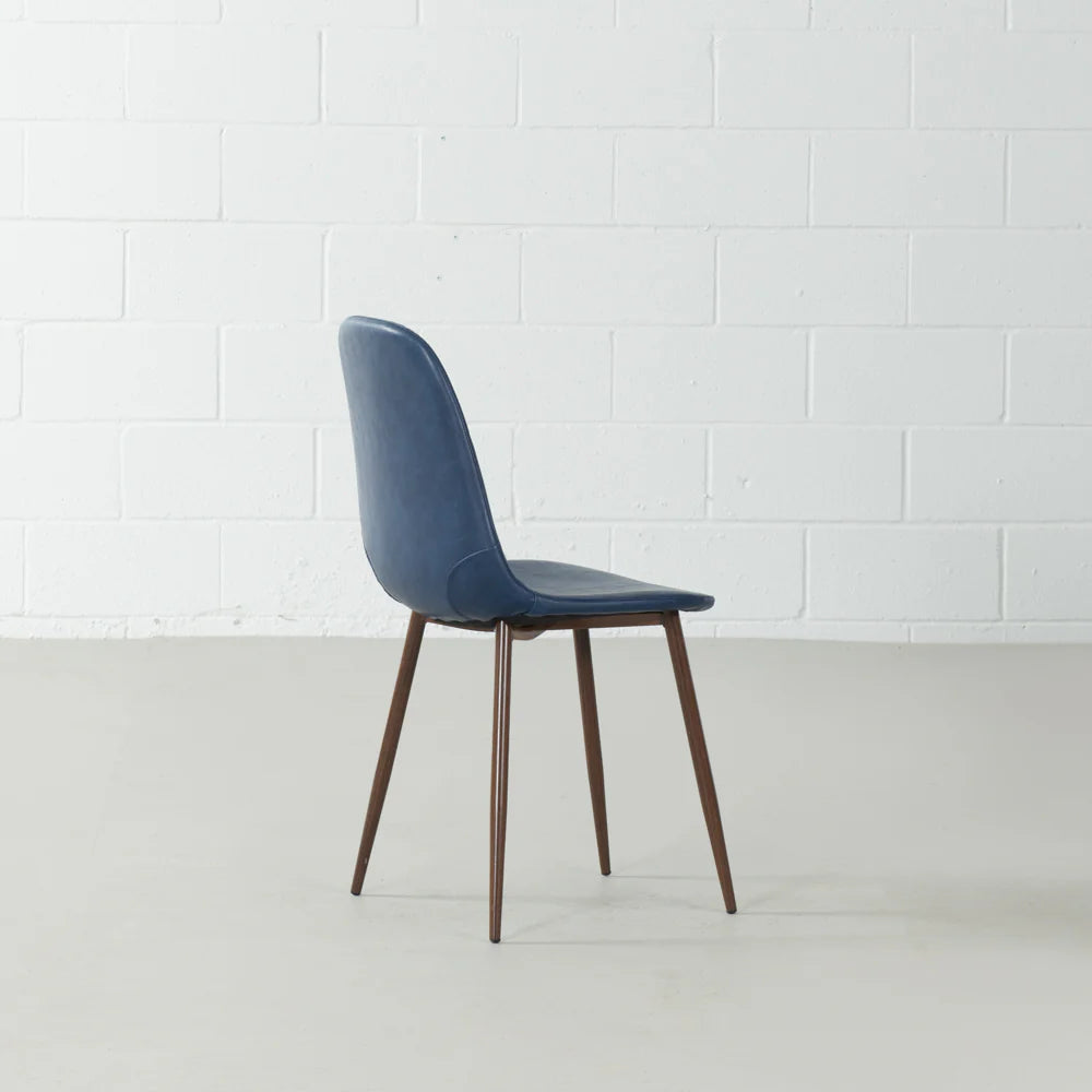 MILAN - Blue Leather Dining Chair