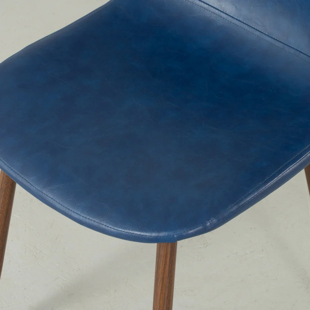 MILAN - Blue Leather Dining Chair