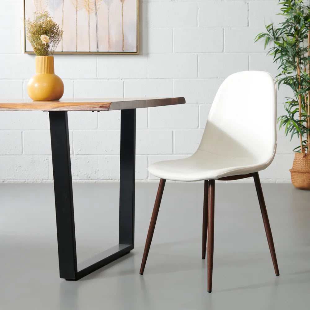 MILAN - White Leather Dining Chair