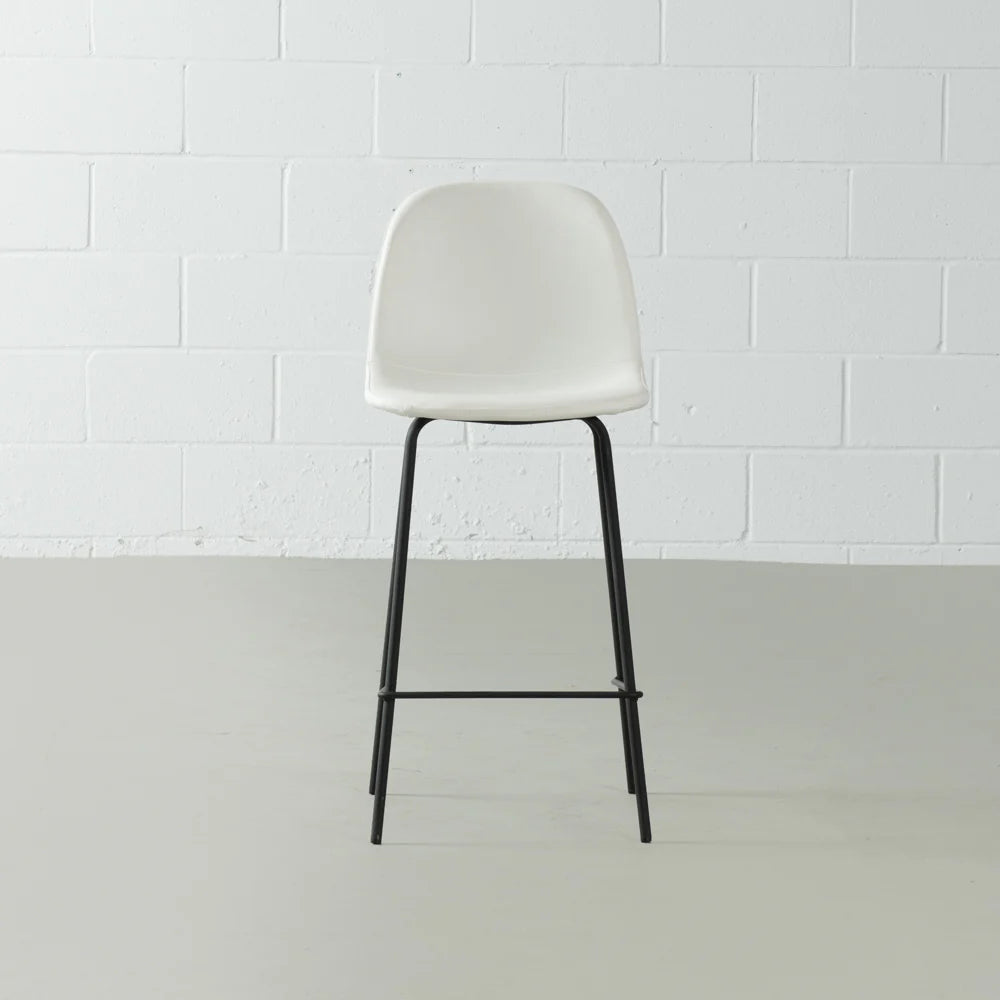 MILAN - White Leather Bar Stool