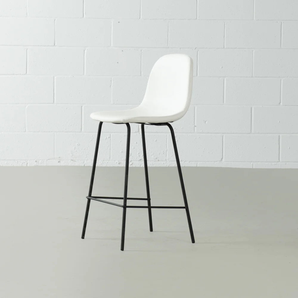 MILAN - White Leather Bar Stool