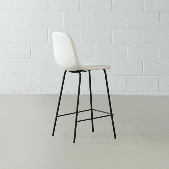 MILAN - White Leather Bar Stool