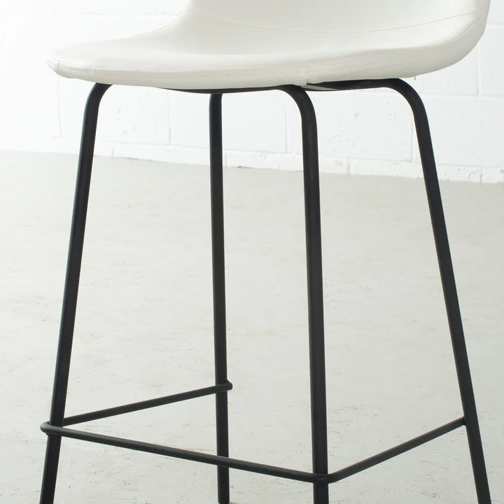 MILAN - White Leather Bar Stool