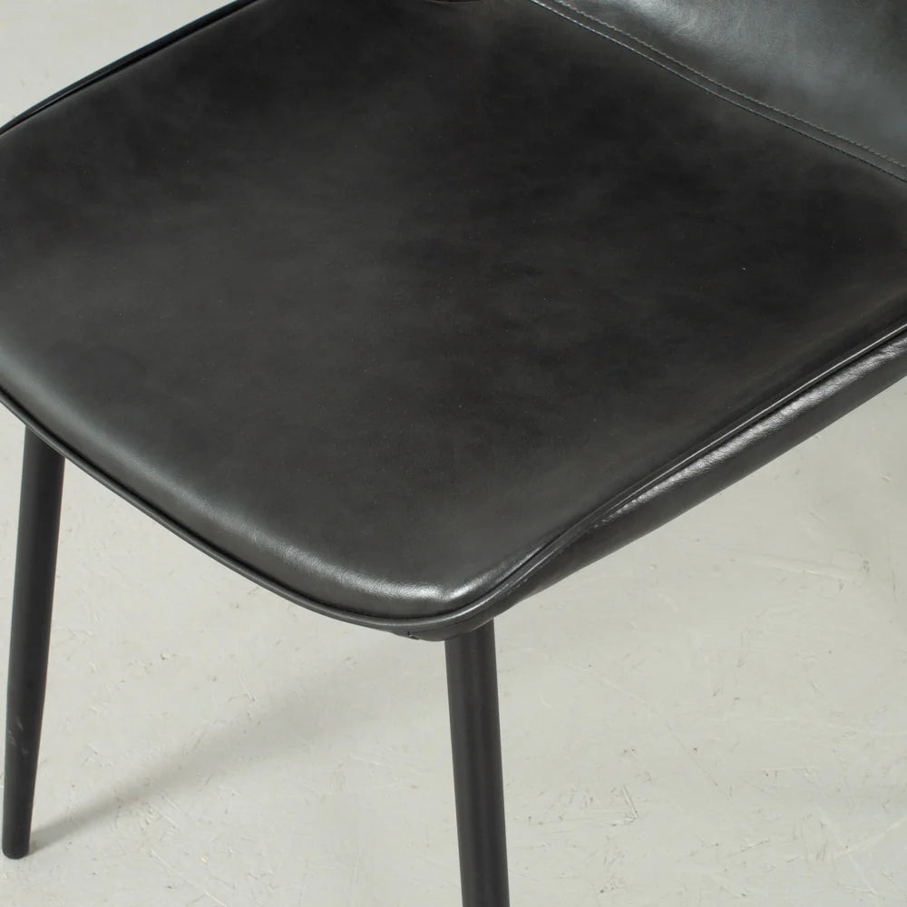 MONROE - Black Leather Dining Chair