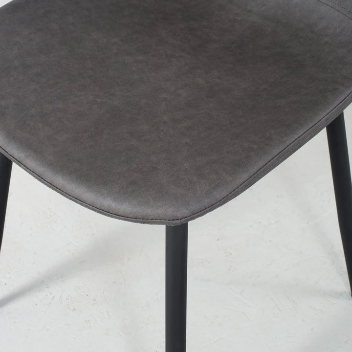 MILAN - Dark Grey Leather Dining Chair