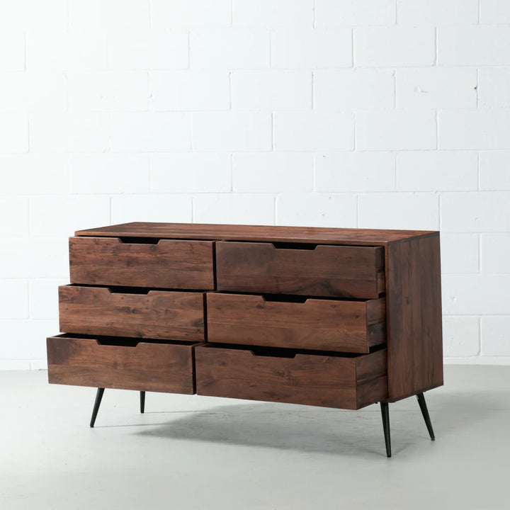 MADRID - Acacia 6-Drawer Dresser