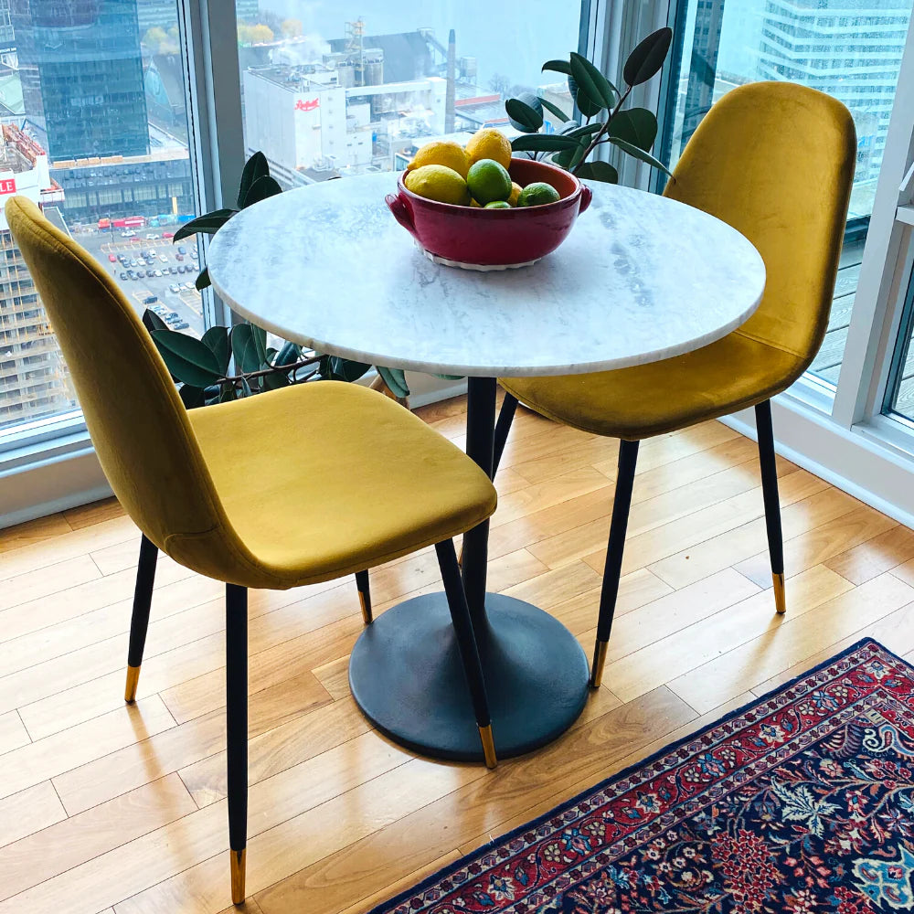 MILAN - Yellow Velvet Dining Chair