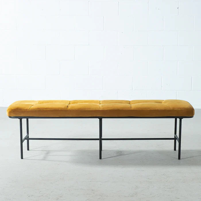 MILAN - Yellow Velvet Bench