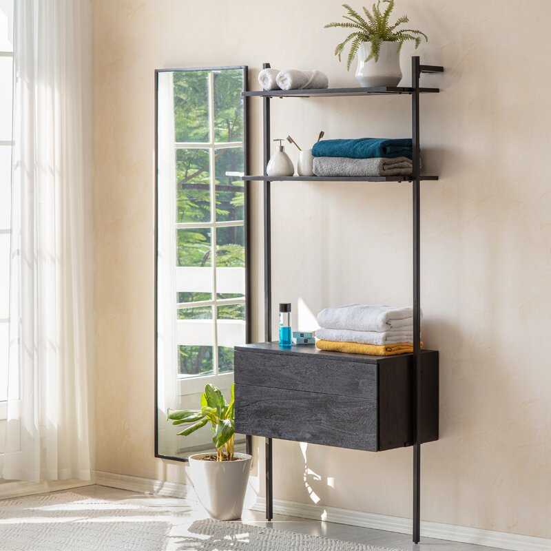 Black Sergio Ladder Bookcase