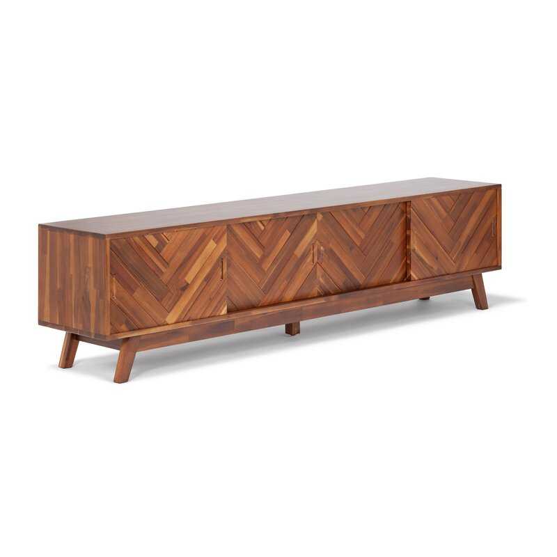 Brown Quinn Acacia Solid Wood TV Stand