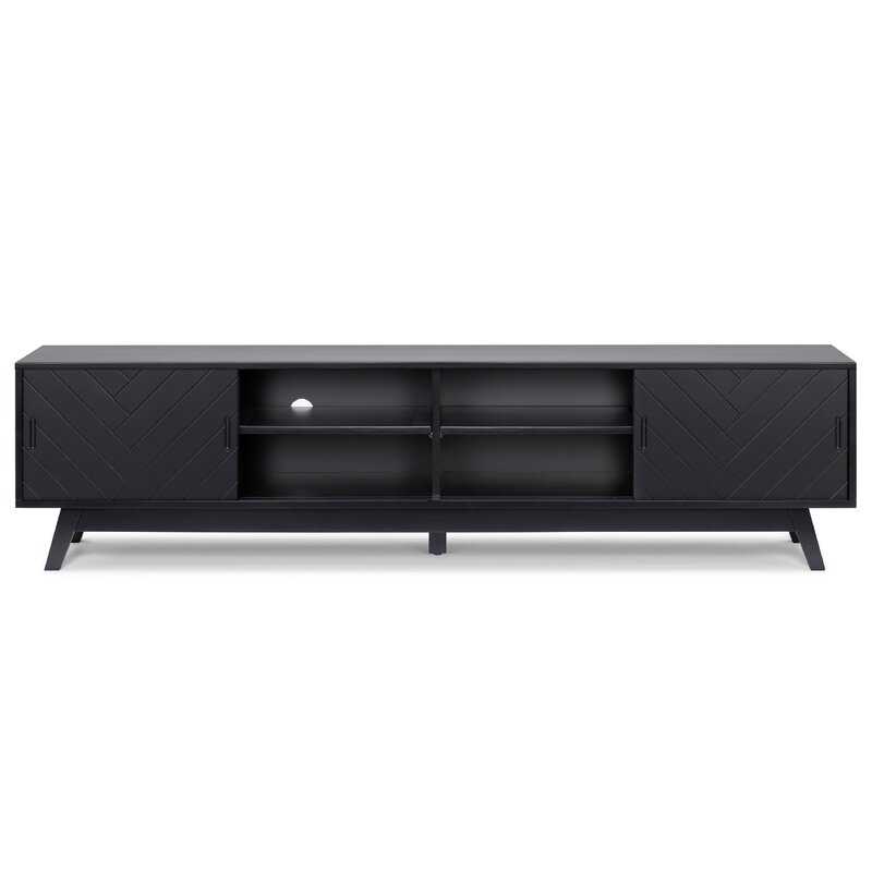 Black Quinn Acacia Solid Wood TV Stand