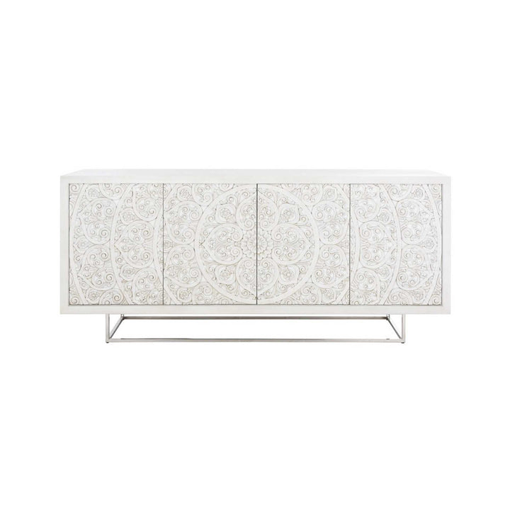 White Hand Carved Sideboard