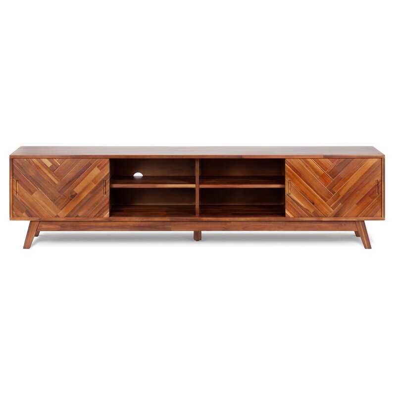 Brown Quinn Acacia Solid Wood TV Stand