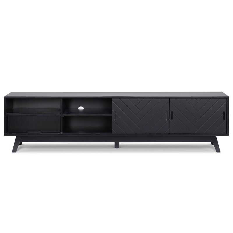 Black Quinn Acacia Solid Wood TV Stand
